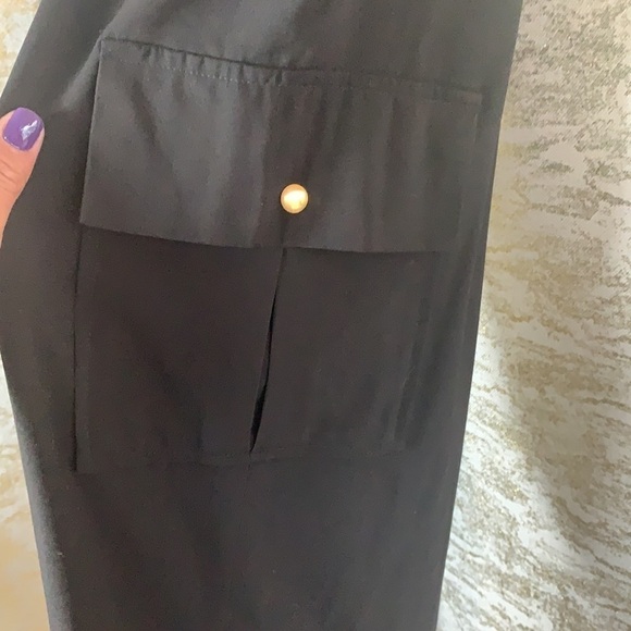 VINTAGE🧚‍♀️TAHARI Black High Waisted Cargo Flare/Wild Leg Pants/Trousers - Picture 8 of 15